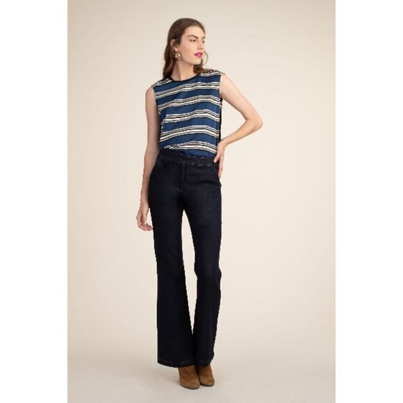 💕TRINA TURK💕 Willis Denim Pant Indigo High Waist - Picture 4 of 12